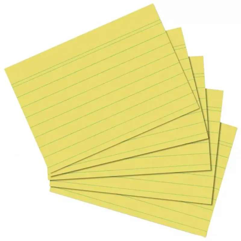 Fiches bristol Herlitz A5 lignées jaunes 170 g/m² (paquet de 100)