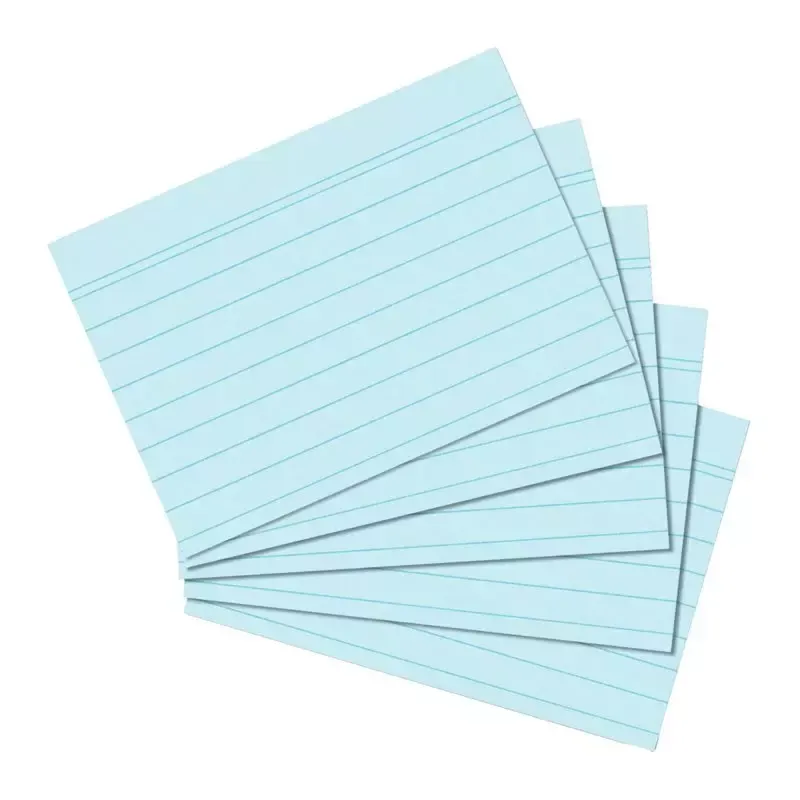 Fiches bristol lignées A5 bleues 170 g/m² (paquet de 100)