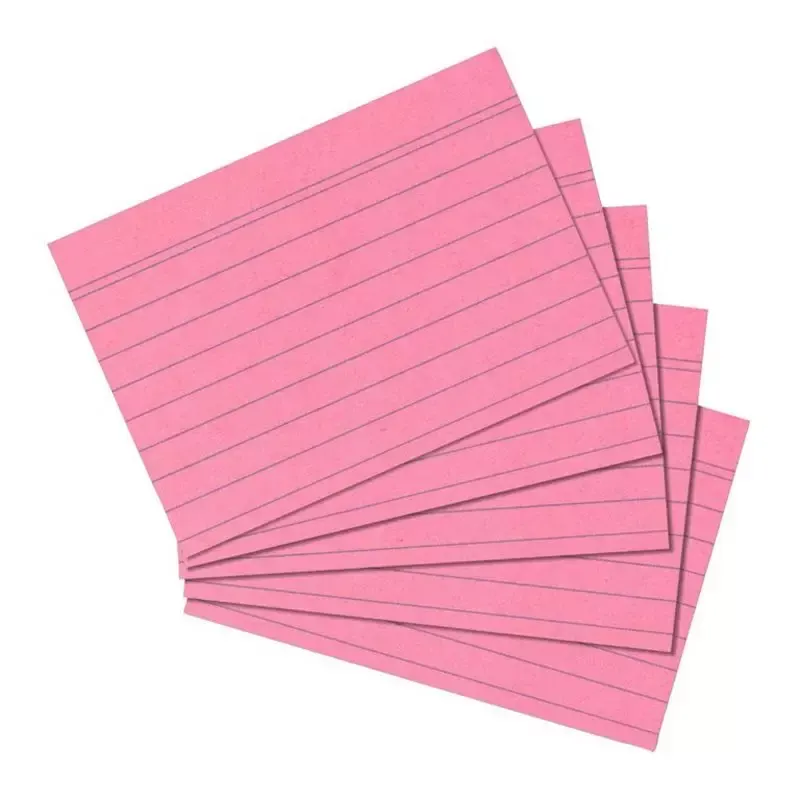 Fiches bristol lignées A5 roses 170 g/m² (paquet de 100)