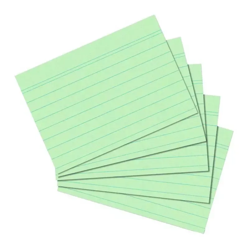 Fiches bristol lignées A6 vertes 170 g/m² (paquet de 100)