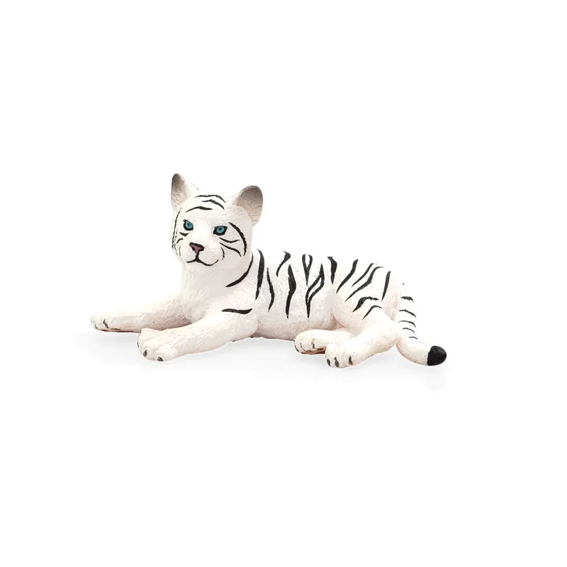 Figurine Bébé Tigre blanc couché Mojo 387015