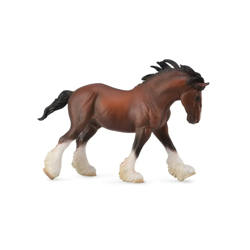 Figurine cheval Clydesdale Collecta 88621 étalon bai