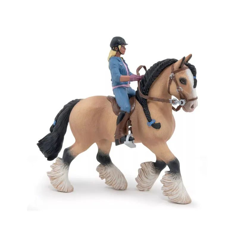 Figurine cheval Tinker et sa Cavalière Papo