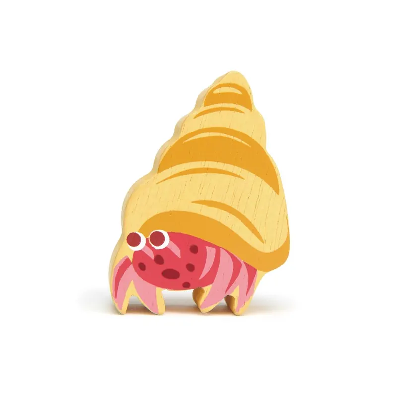 Figurine Crabe ermite Tender Leaf - Jouet en bois - Animal marin