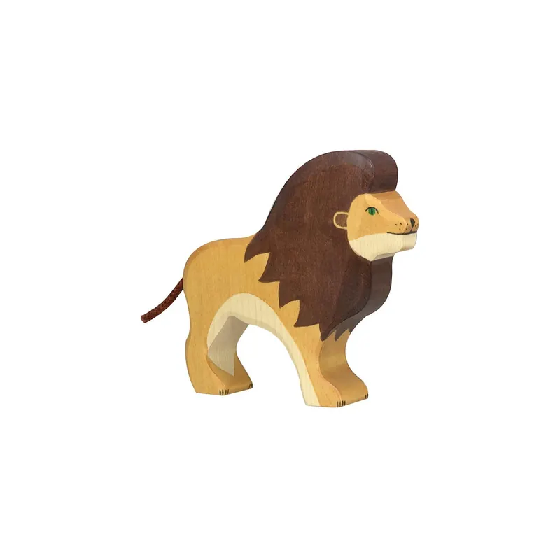 Figurine lion en bois - Animaux de la jungle Holztiger