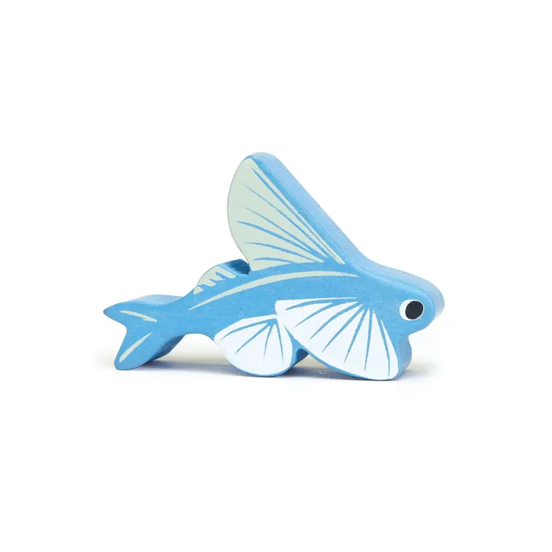 Figurine Poisson volant Tender Leaf - Jouet en bois - Animal marin