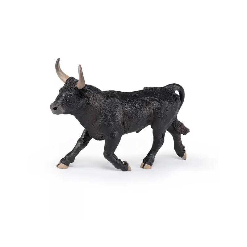 Figurine Taureau Espagnol Noir et Blanc Papo - Collection Vie à la Ferme