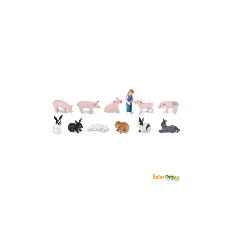 Figurines de la ferme cochons et lapins Tube Safari Ltd® 689404