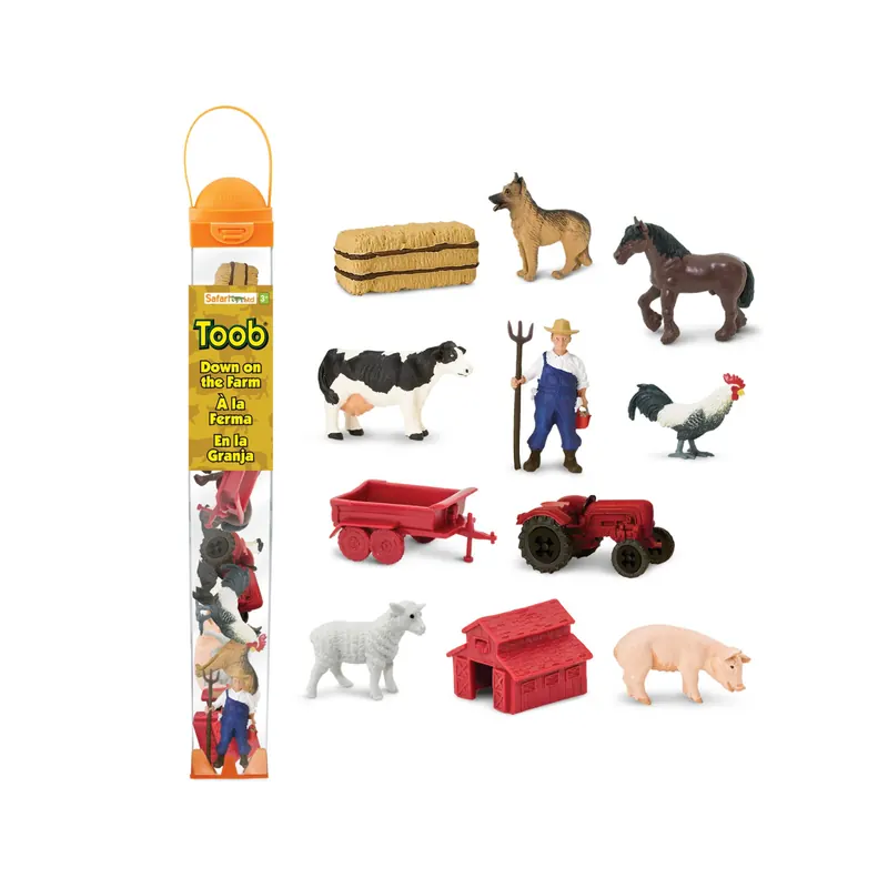 Figurines vie à la ferme TOOB® - Lot de 11 figurines miniatures réalistes Tube Safari Ltd®