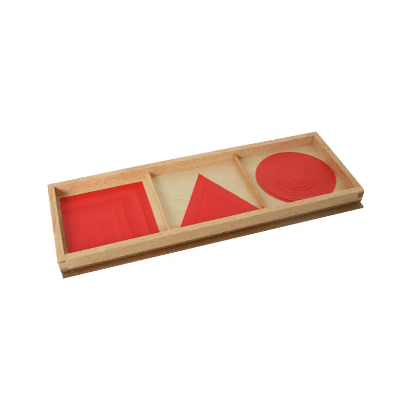 Formes Géométriques Montessori (Rouge) - Cercles, Triangles, Carrés