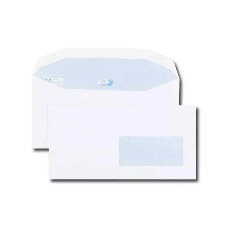 GPV Envel'matic Pro - Enveloppes C6/C5 114x229 mm, fenêtre 45x100 mm, patte trapèze gommée, blanc, boîte de 1 000