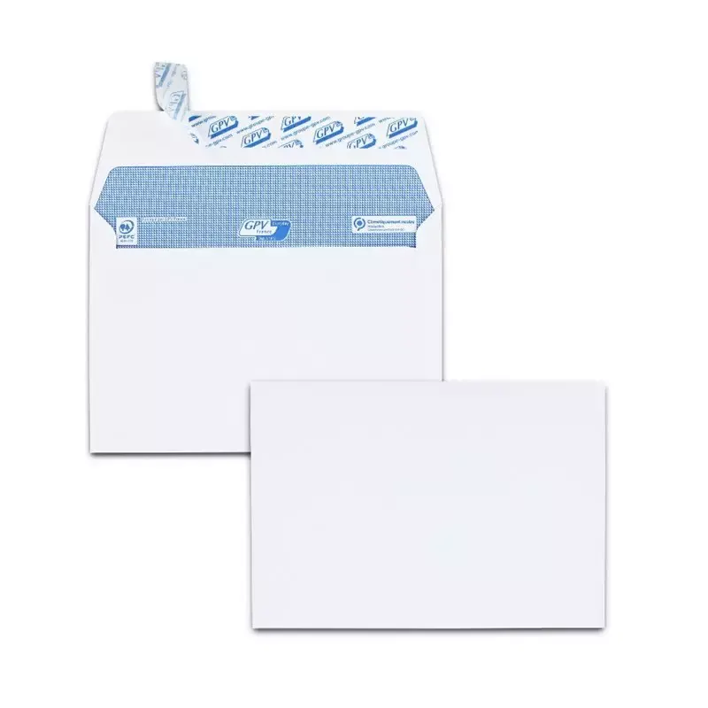 GPV Enveloppes, C6, 114 x 162 mm, blanc, sans fenêtre  - 200unités