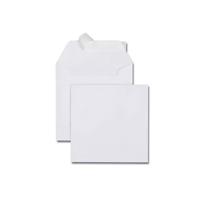 GPV - Enveloppes carrées blanches 165 x 165 mm, 120 g/m², bande de protection - Boîte de 500