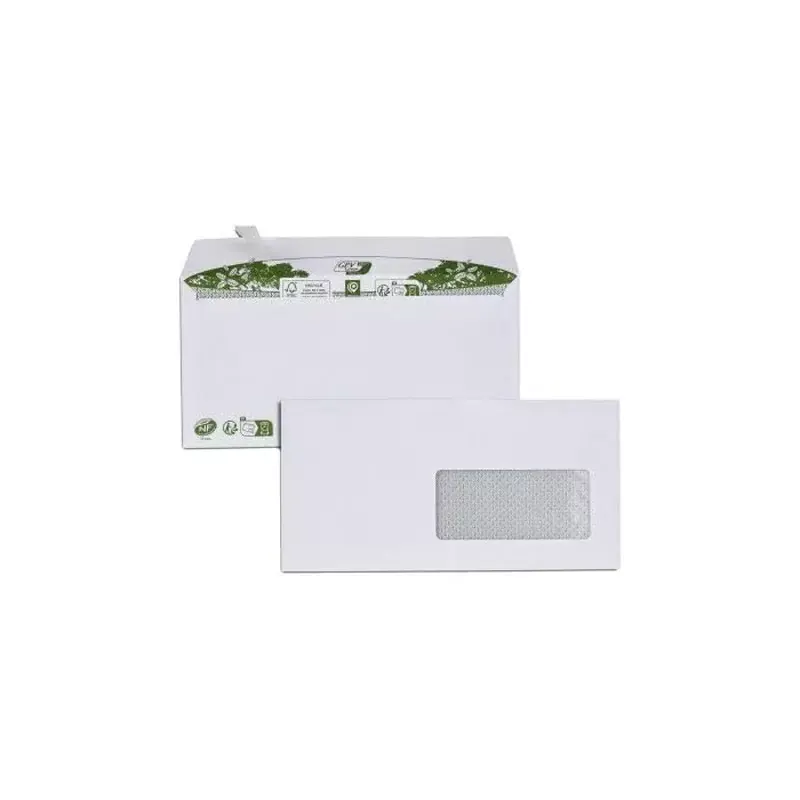 GPV ERA Pure 200 enveloppes DL 110x220 mm, fenêtre cristal 45x100 mm, papier 100% recyclé 80 g/m², bande de protection