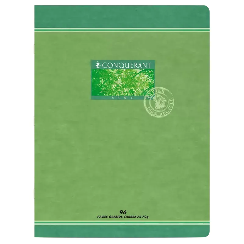 Grand cahier recyclé Conquérant Vert