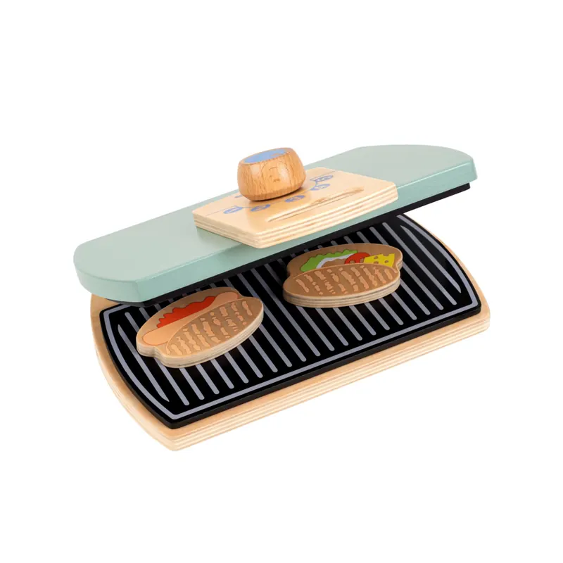 Grill-Plancha en Bois Educo avec Aliments à Griller