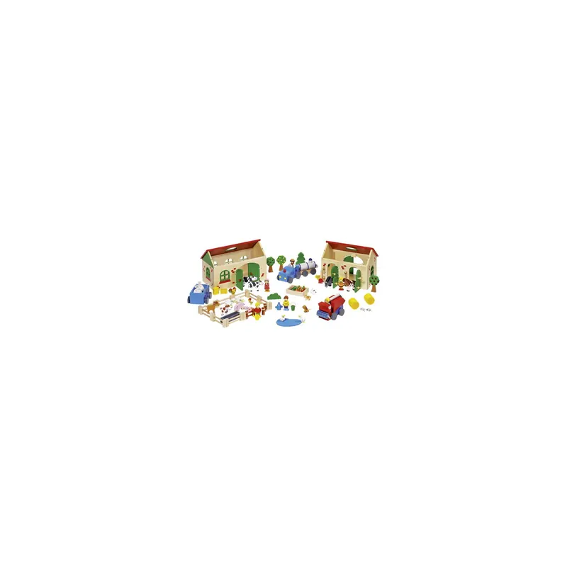 Gros lot de jeu La ferme en bois (71pcs)