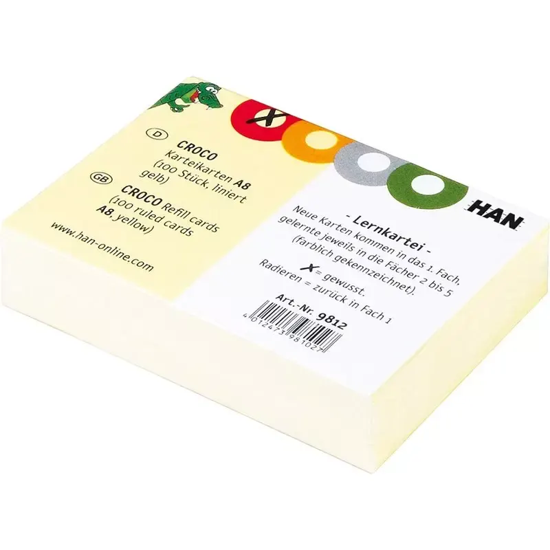 HAN Fiches d'apprentissage pour boîte CROCO format A8 paysage
