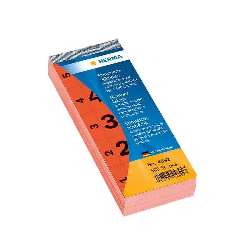 HERMA bloc de numérotation - autocollant - 28 x 56 mm - rouge