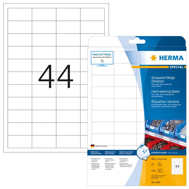 HERMA Etiquette en film SPECIAL 48,3 x 25,4 mm blanc