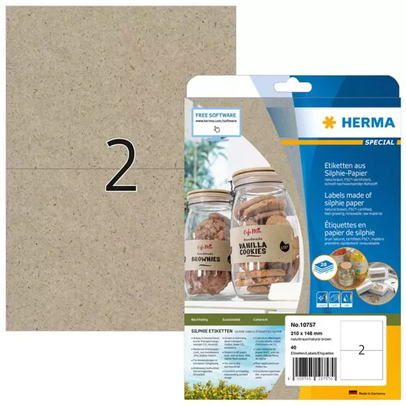 HERMA Étiquette en papier silphie 210 x 148 mm - brun