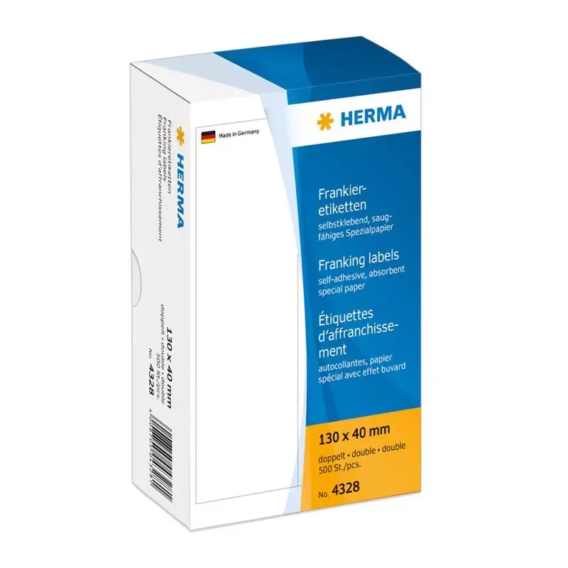 HERMA étiquettes à affranchir - 140 x 50mm - doubles - blanches