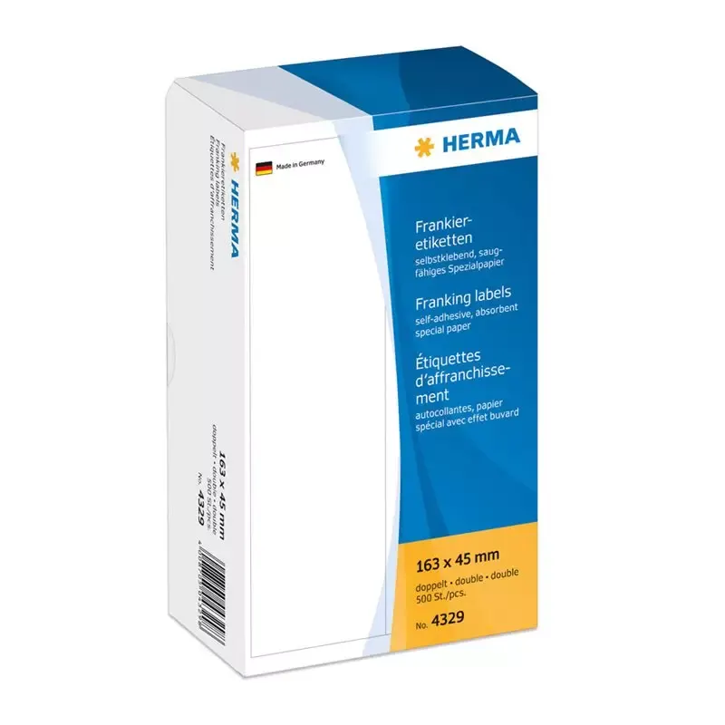 HERMA étiquettes à affranchir - 163 x 45mm - doubles - blanches
