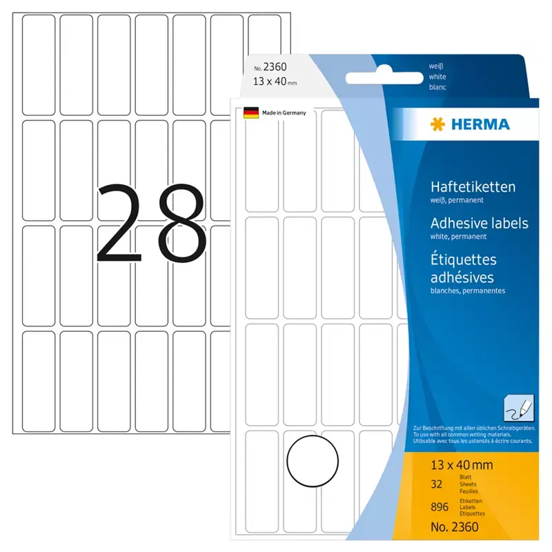 HERMA étiquettes multi-usage - 13 x 40mm - blanc - grand paquet