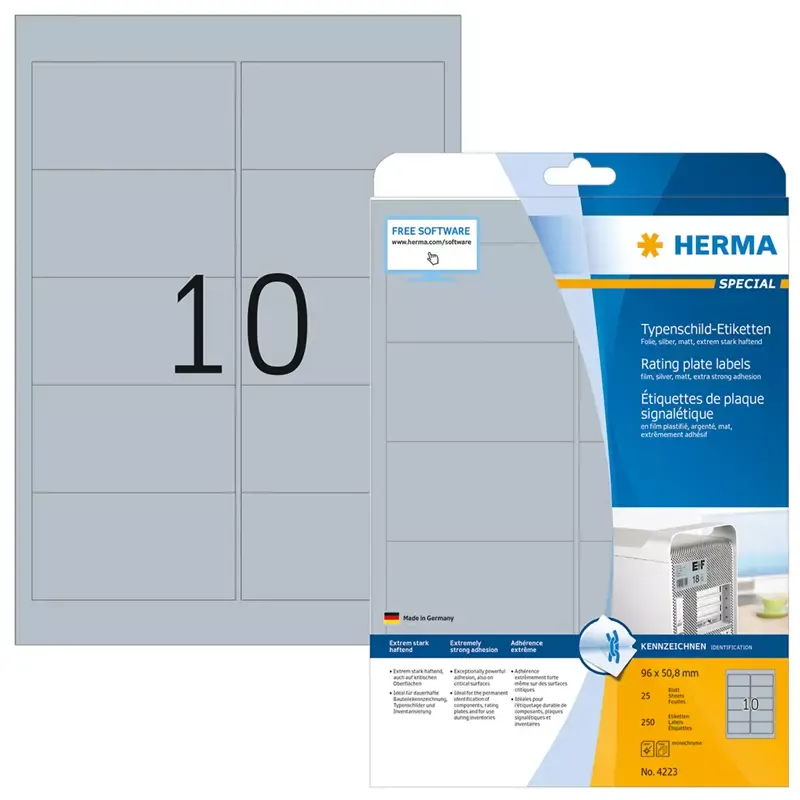 HERMA étiquettes plaques d'identification - 96 -0 x 50 -8 mm -