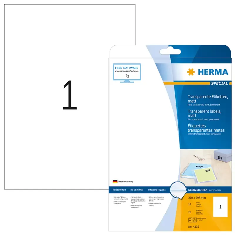 HERMA étiquettes SuperPrint - film - 210 x 297 mm