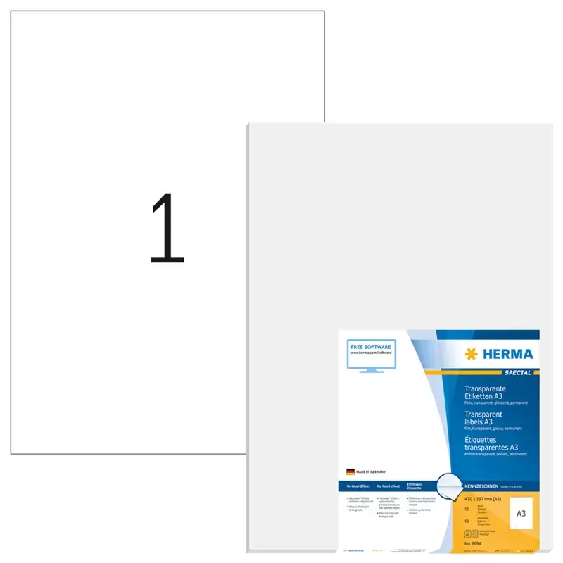 HERMA étiquettes SuperPrint format A3 - film - 297 x 420 mm
