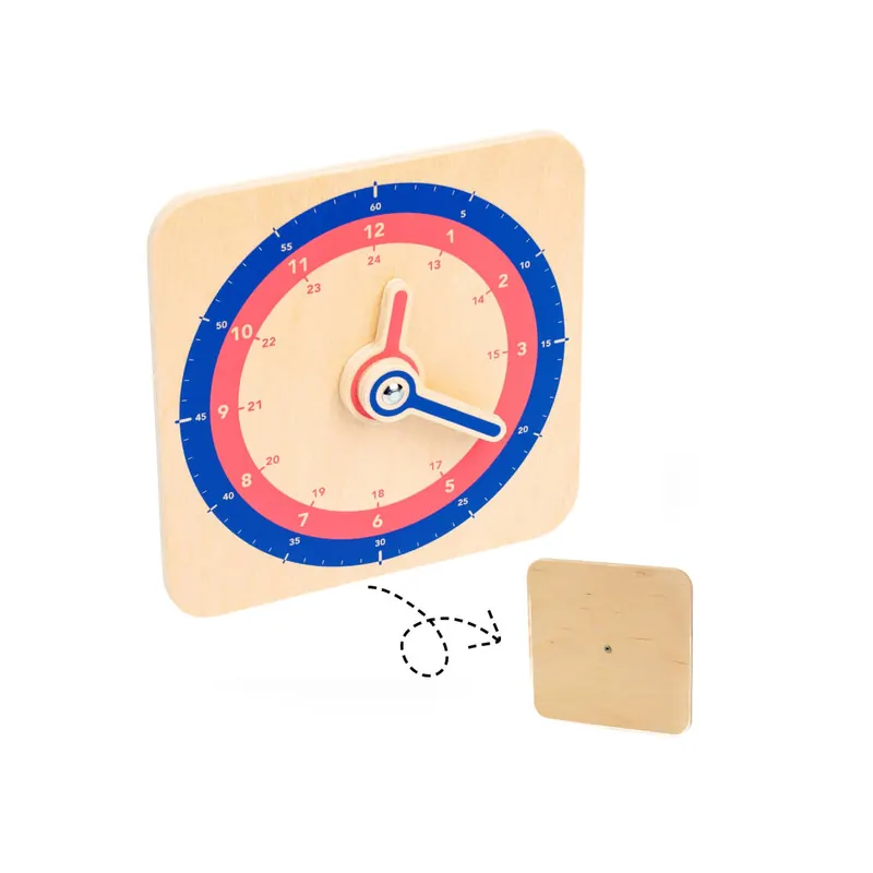 Horloge d'Apprentissage Heures et Minutes - Matériel Pédagogique 15cm