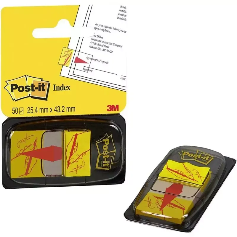 Index Post-it « Signature » jaune 25,4 x 43,2 mm (bloc de 50)