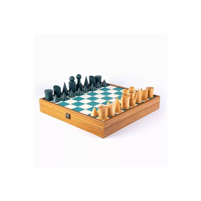 Jeu d'Échecs Bauhaus Bleu - 40 cm