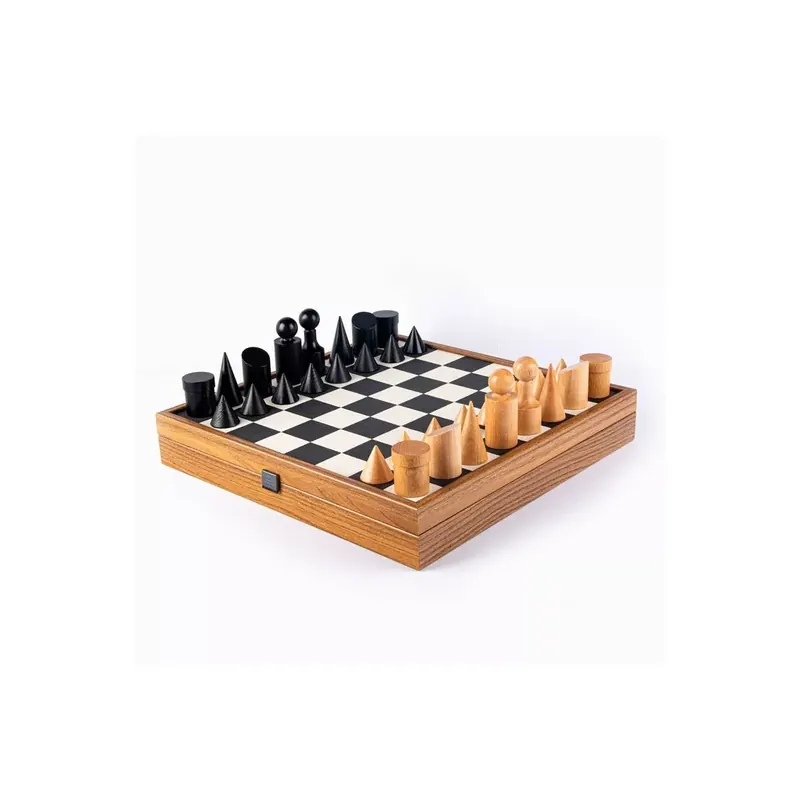 Jeu d'Échecs Bauhaus Noir - 40 cm