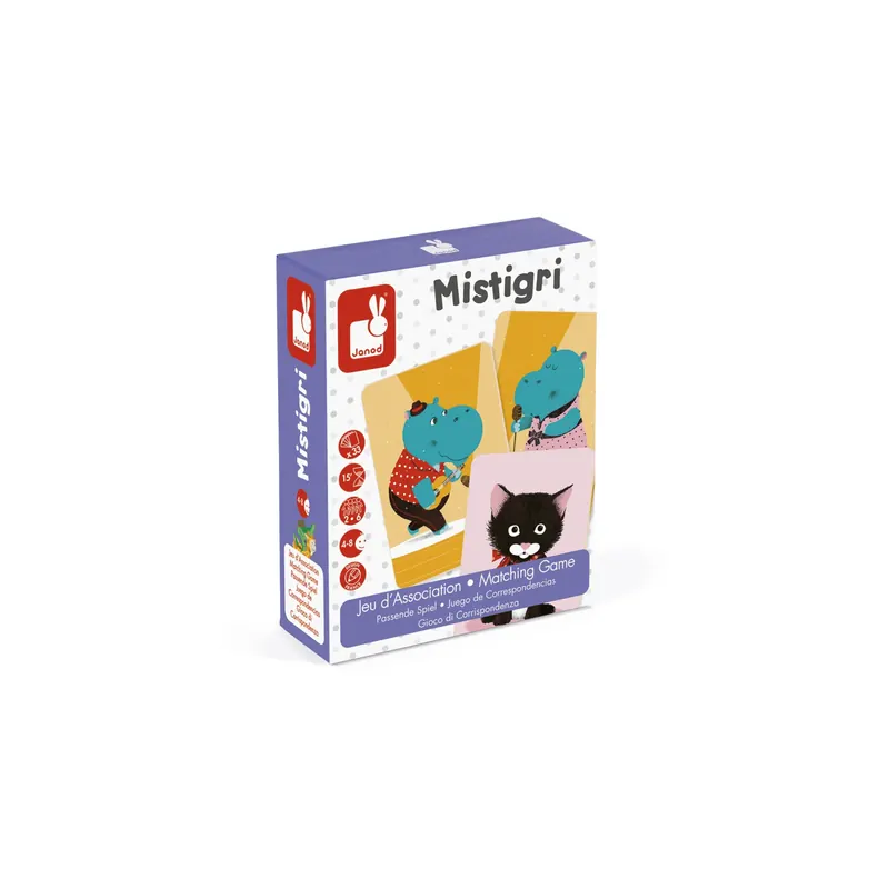 Jeu de cartes Mistigri par Janod- Association et mise en paire