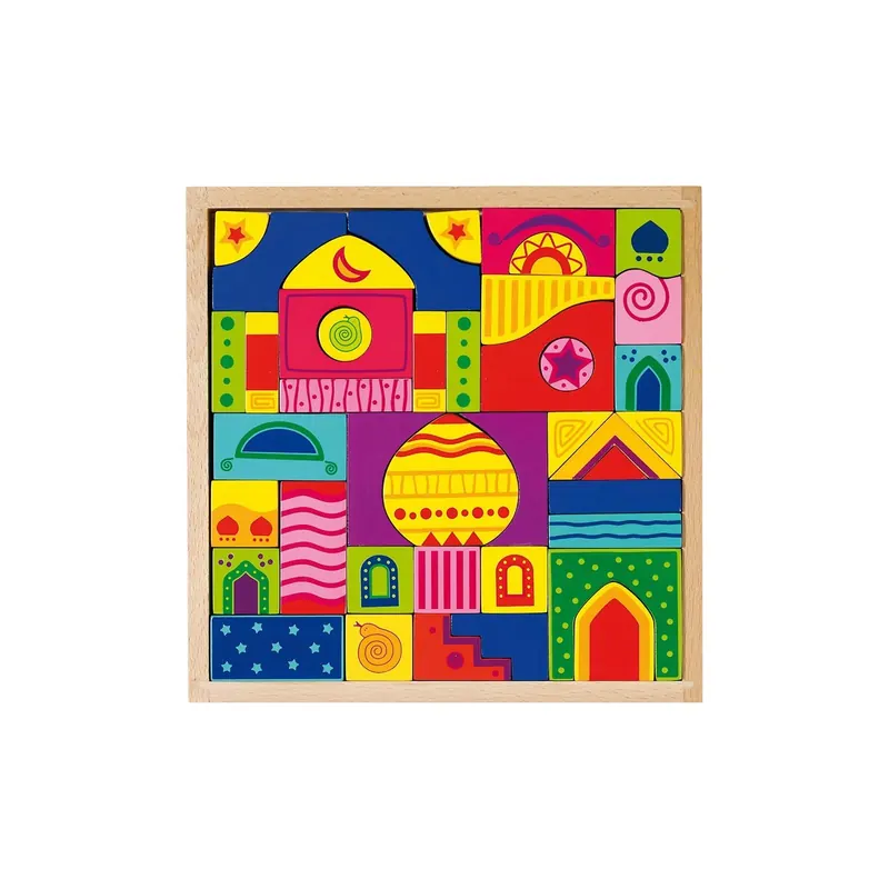 Jeu de construction en bois (orient) - Mandala et puzzle
