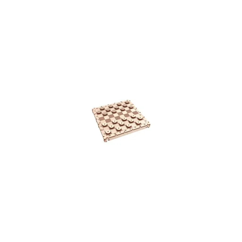 Jeu de Dames Pliable - Maquette 3D en Bois