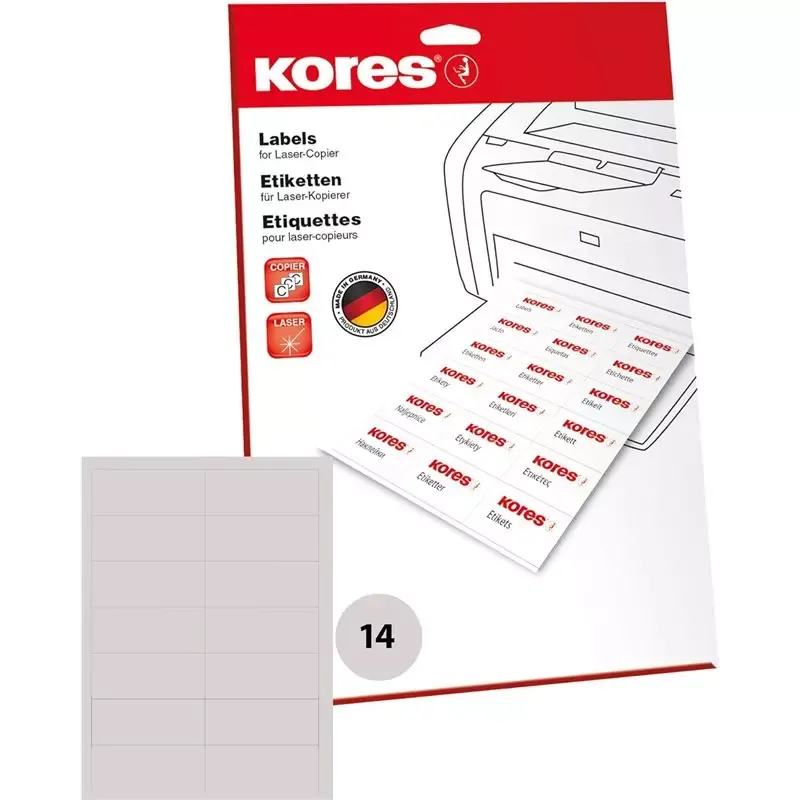 Kores étiquettes universelles - 105 x 42,3 mm - blanc