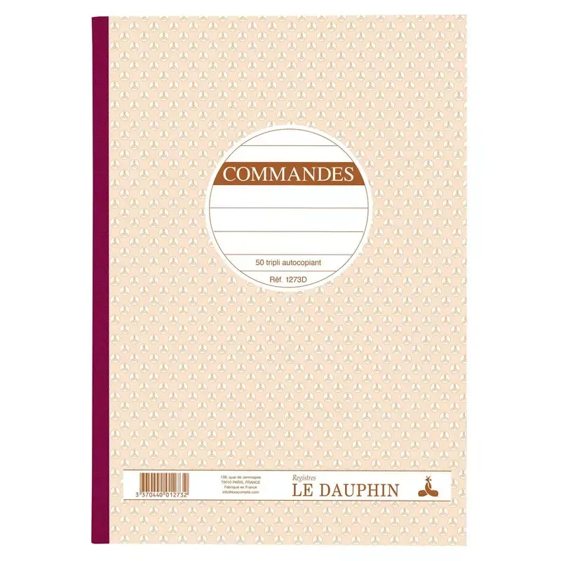Le Dauphin - Manifold "Commandes" autocopiant A4 (297 x 210 mm) - Tripli 50 feuillets