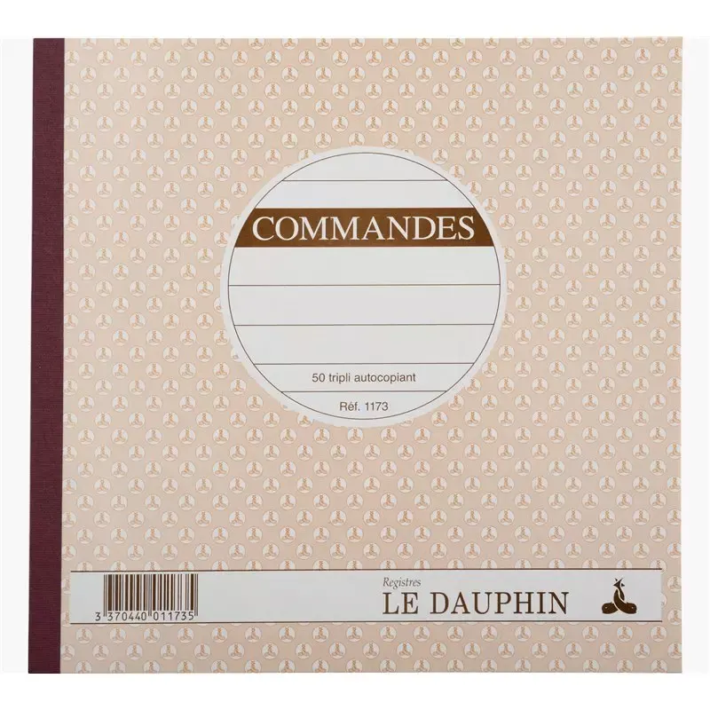 Le Dauphin - Manifold "Commandes" autocopiant tripli 210 x 210 mm - 50 feuillets numéroté
