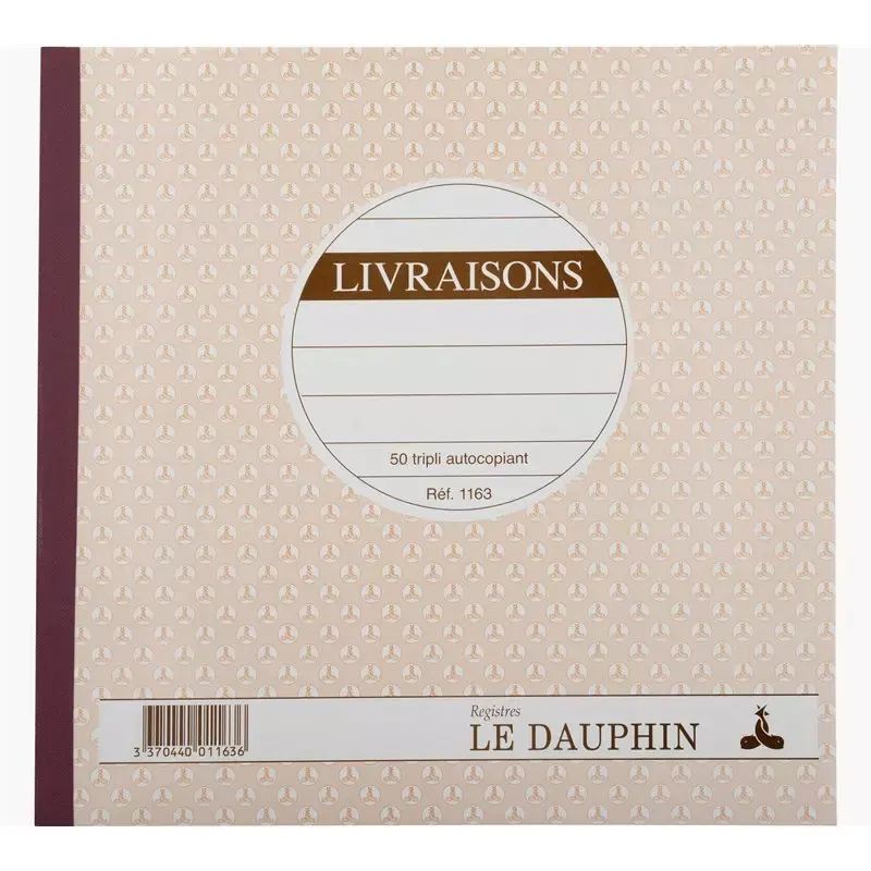Le Dauphin - Manifold "Livraisons" autocopiant tripli 210 x 210 mm - 50 feuillets numérotés
