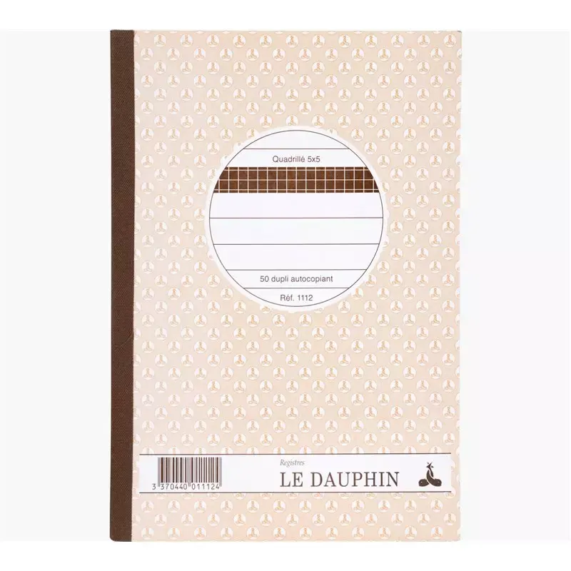 Le Dauphin - Manifold quadrillé 5x5 autocopiant dupli - 210 x 148 mm - 50 feuillets numérotés