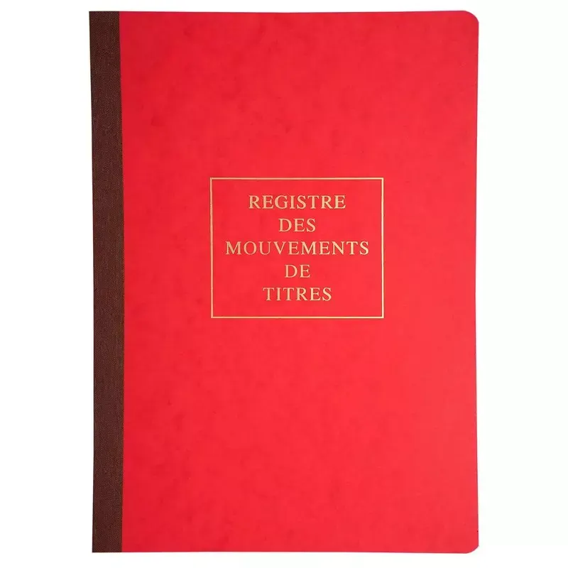 Le Dauphin - Piqûre "Registre des mouvements de titres" A4 - 40 pages - Couleur aléatoire