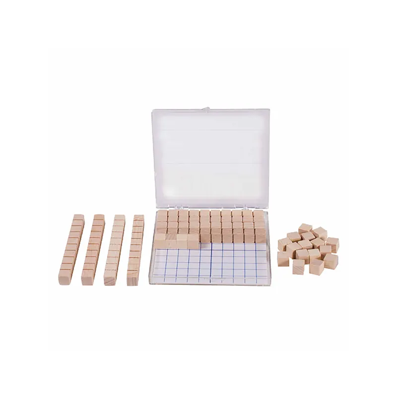 Lot base 10 en bois - Matériel mathématiques système décimale - Méthode Singapour