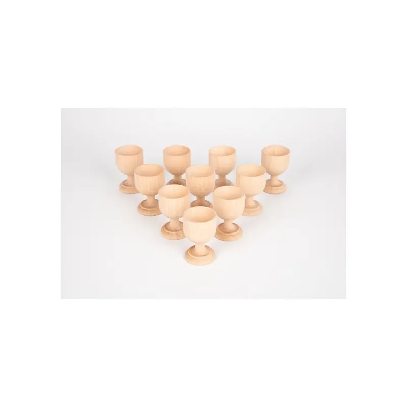 Lot de 10 coquetiers en bois de hêtre Tickit - Jeu libre heuristique
