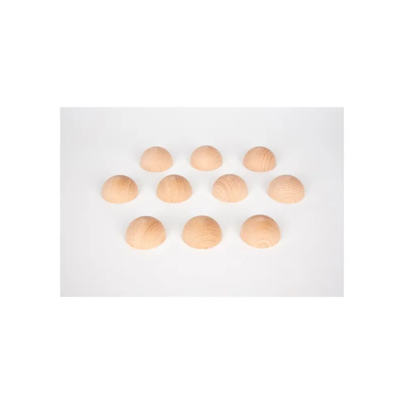 Lot de 10 demi-sphères en bois de hêtre Tickit - Jeu libre heuristique