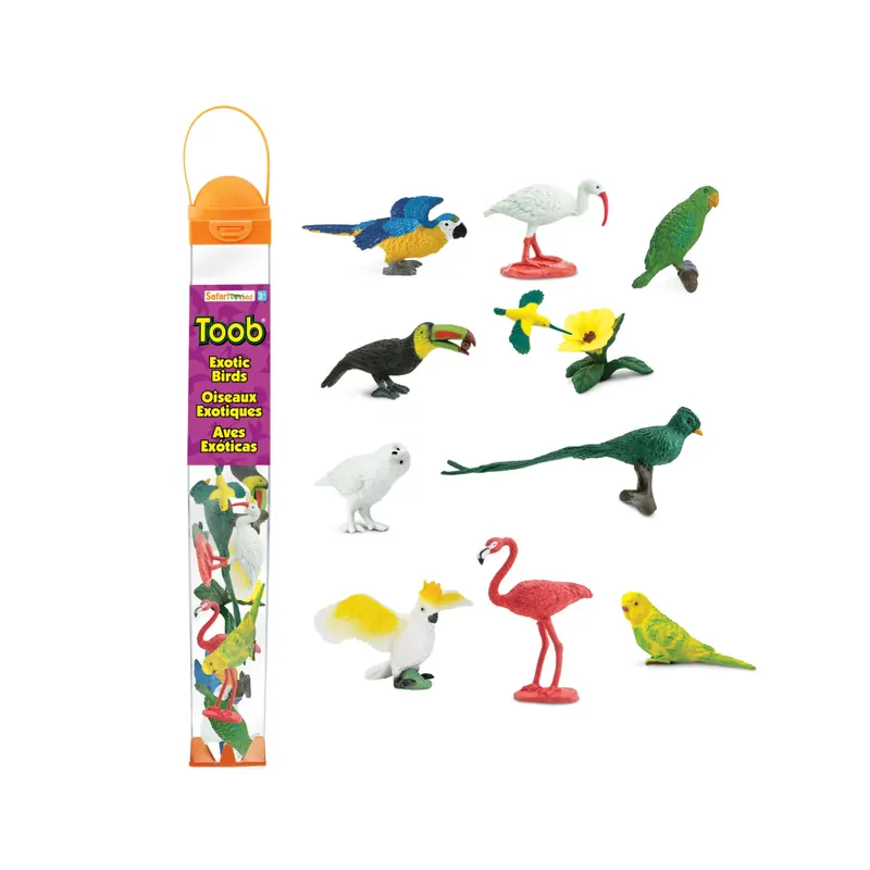 Lot de 11 figurines d'oiseaux exotiques - Tube Safari Ltd® 680404