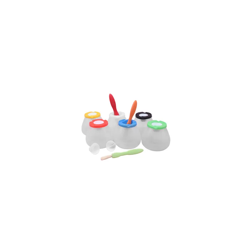 Lot de 6 Pots de peinture anti-renversement avec bouchons colorés