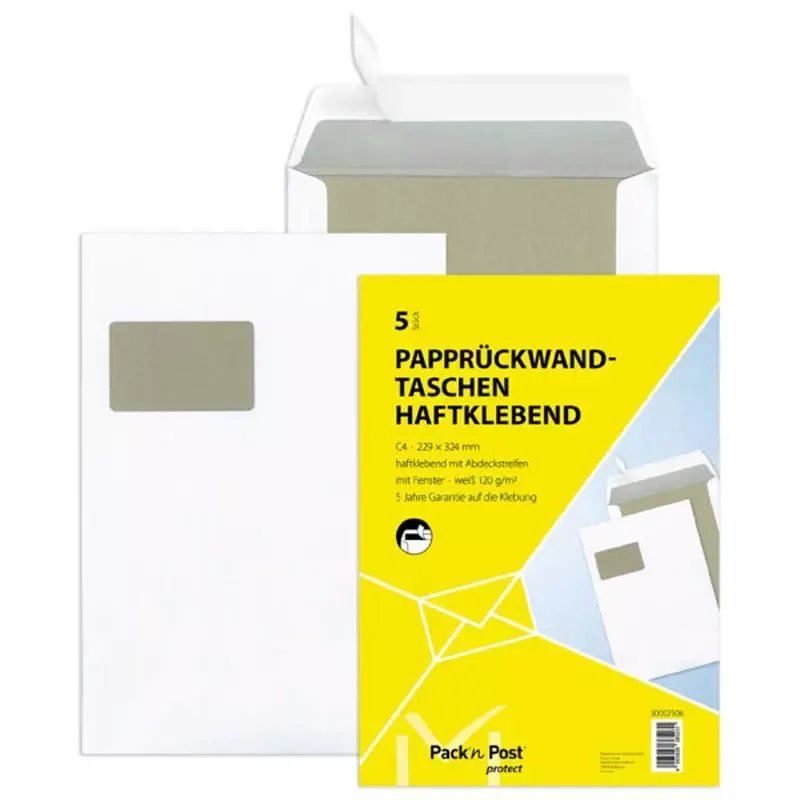 MAILmedia pochette d'expédition dos carton - fenêtre - blanc - C4